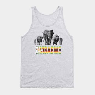 Zimbabwe Wildlife Big Five for Zimbabwe Safari Fans Tank Top